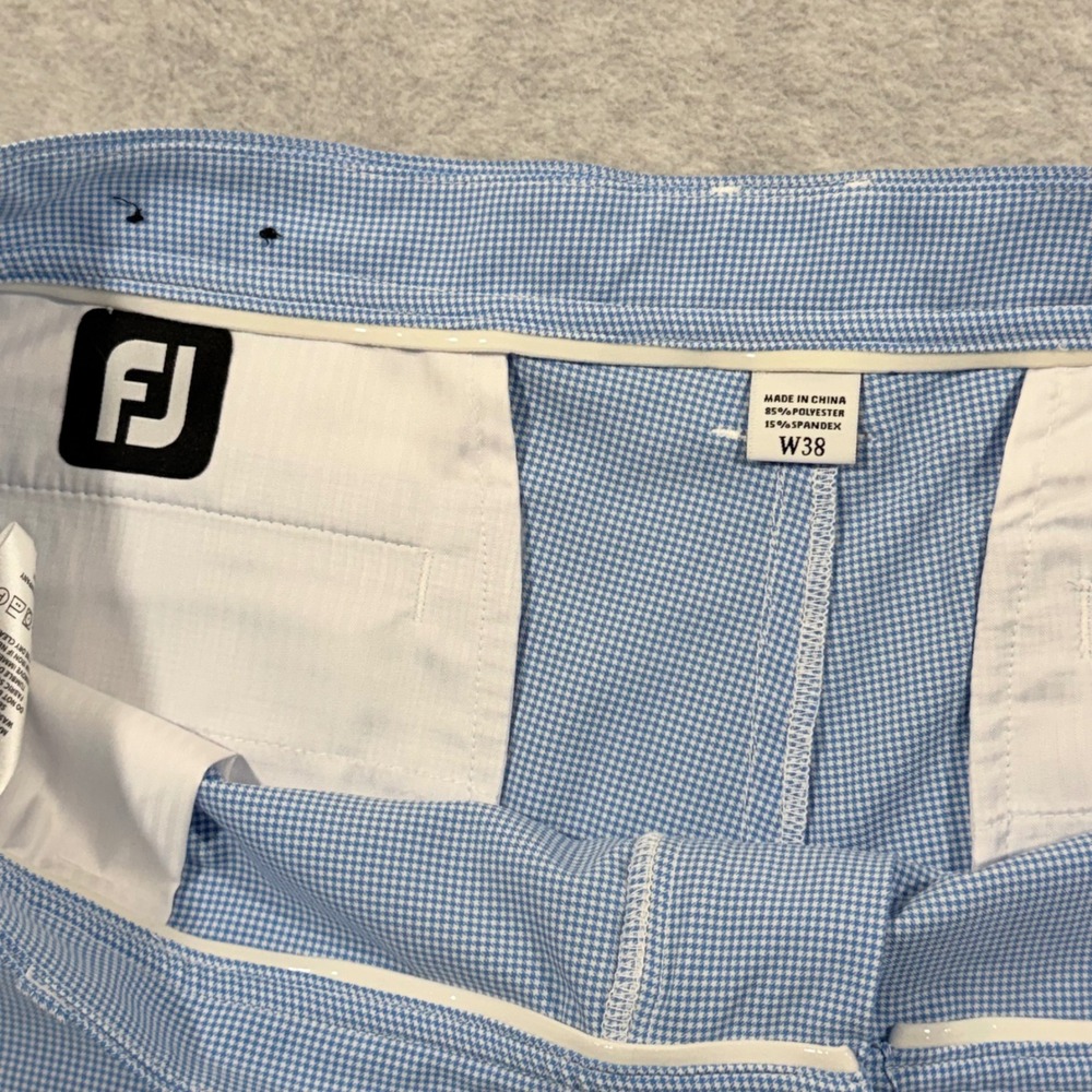FootJoy Golf Shorts Mens 38 Blue  Houndstooth‎ Stretch Performance FJ - Picture 7 of 9